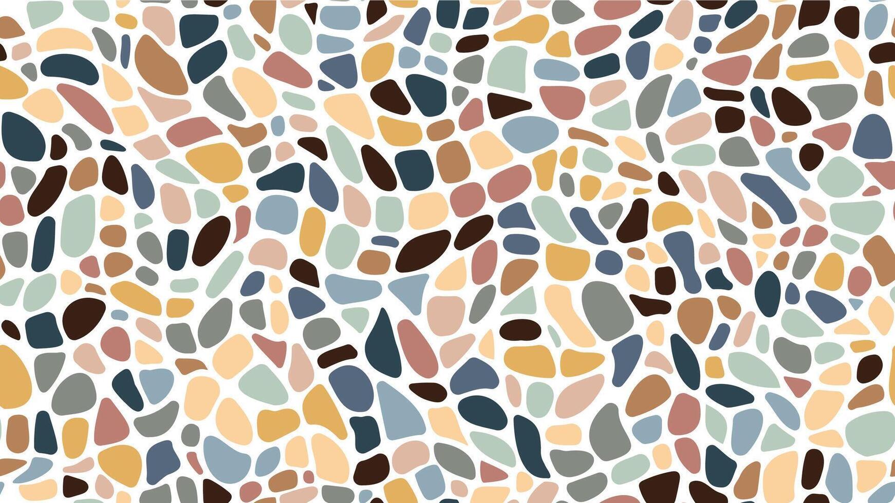 Mosaic gravel and pebble stone seamless pattern vector