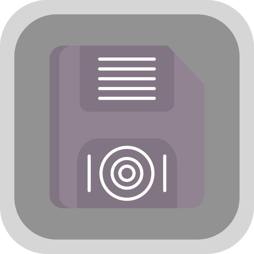 Floppy Disk Flat Round Corner Icon vector