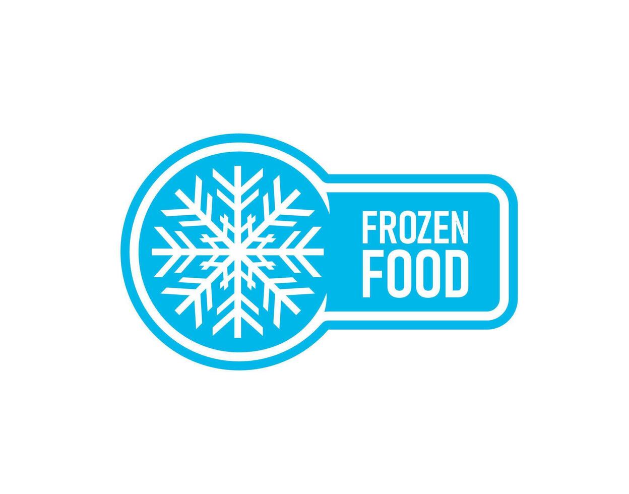 Frozen food icon for product label with snowflake vector