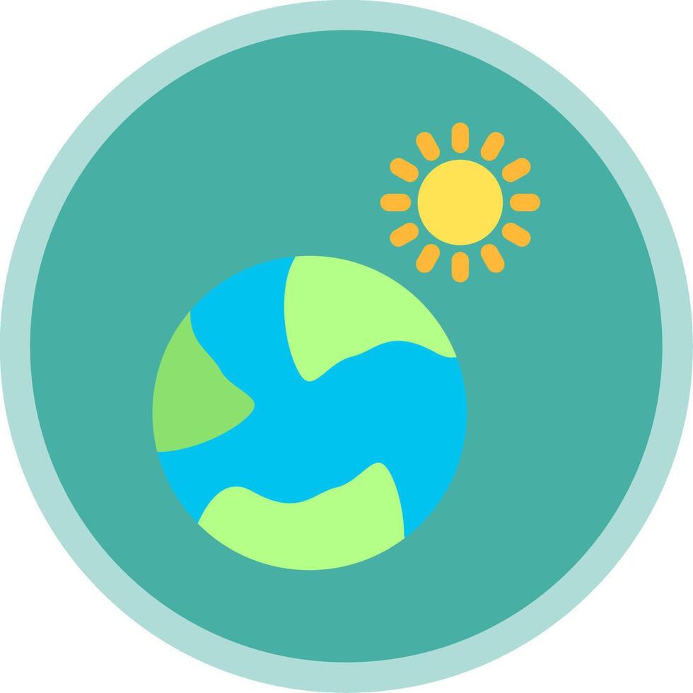 Earth Flat Multi Circle Icon vector