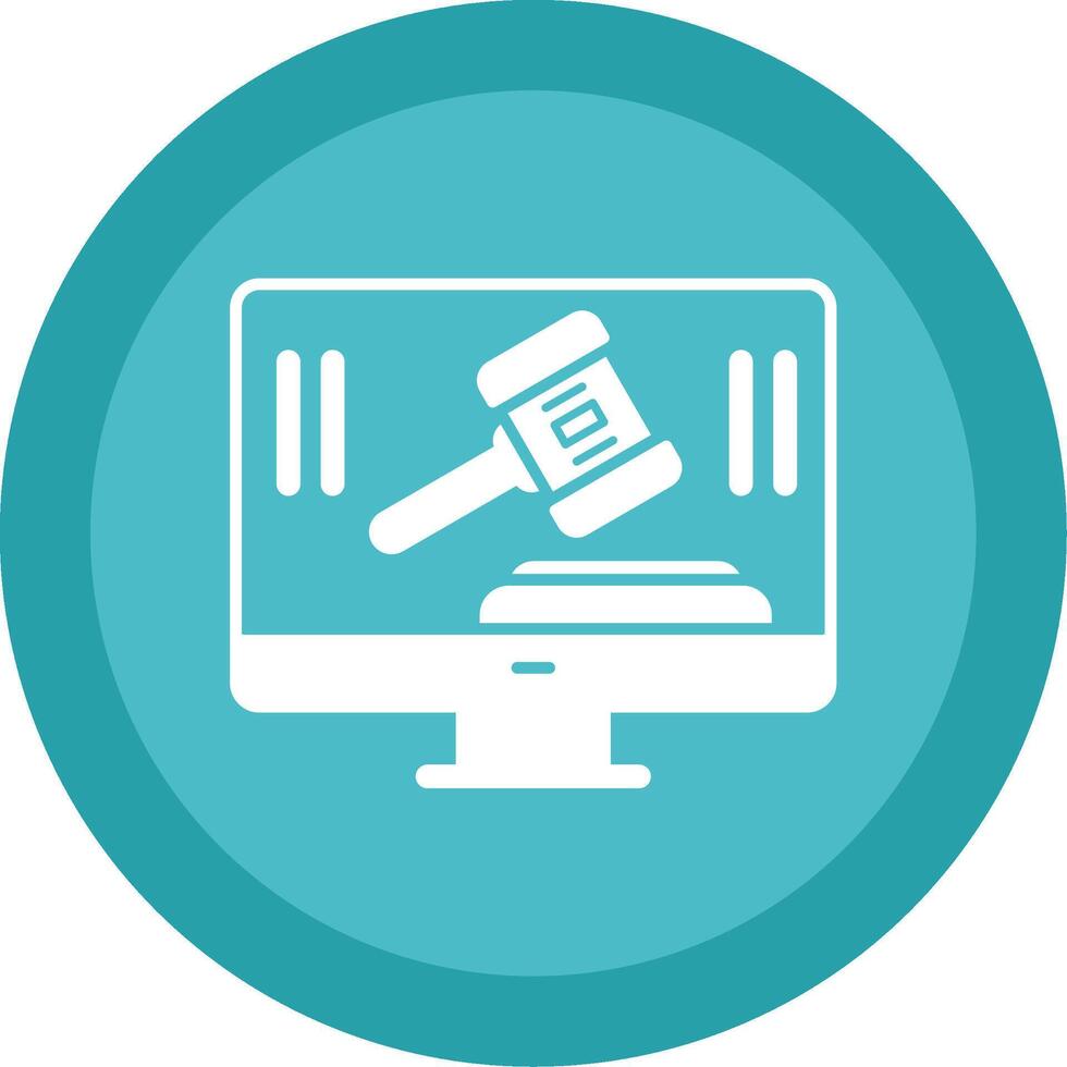 Auction Glyph Multi Circle Icon vector