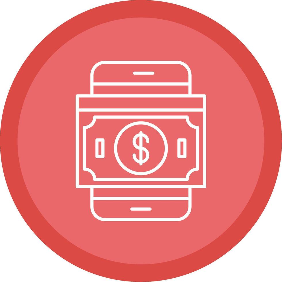 Banknotes Line Multi Circle Icon vector