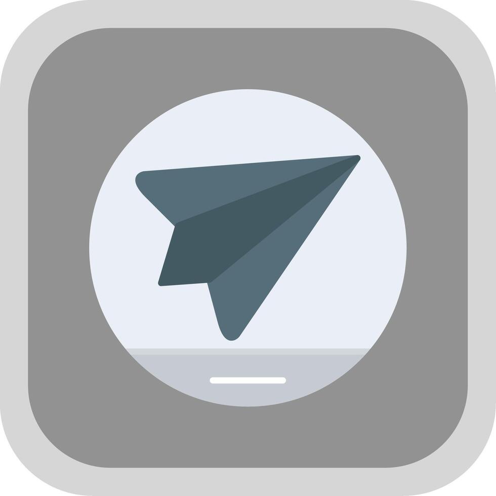 Paper Plane Flat Round Corner Icon vector