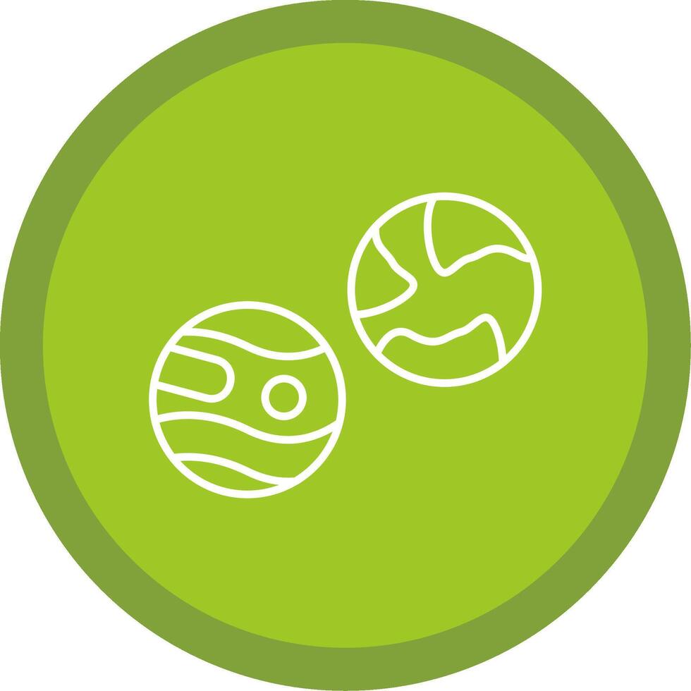 Planets Line Multi Circle Icon vector