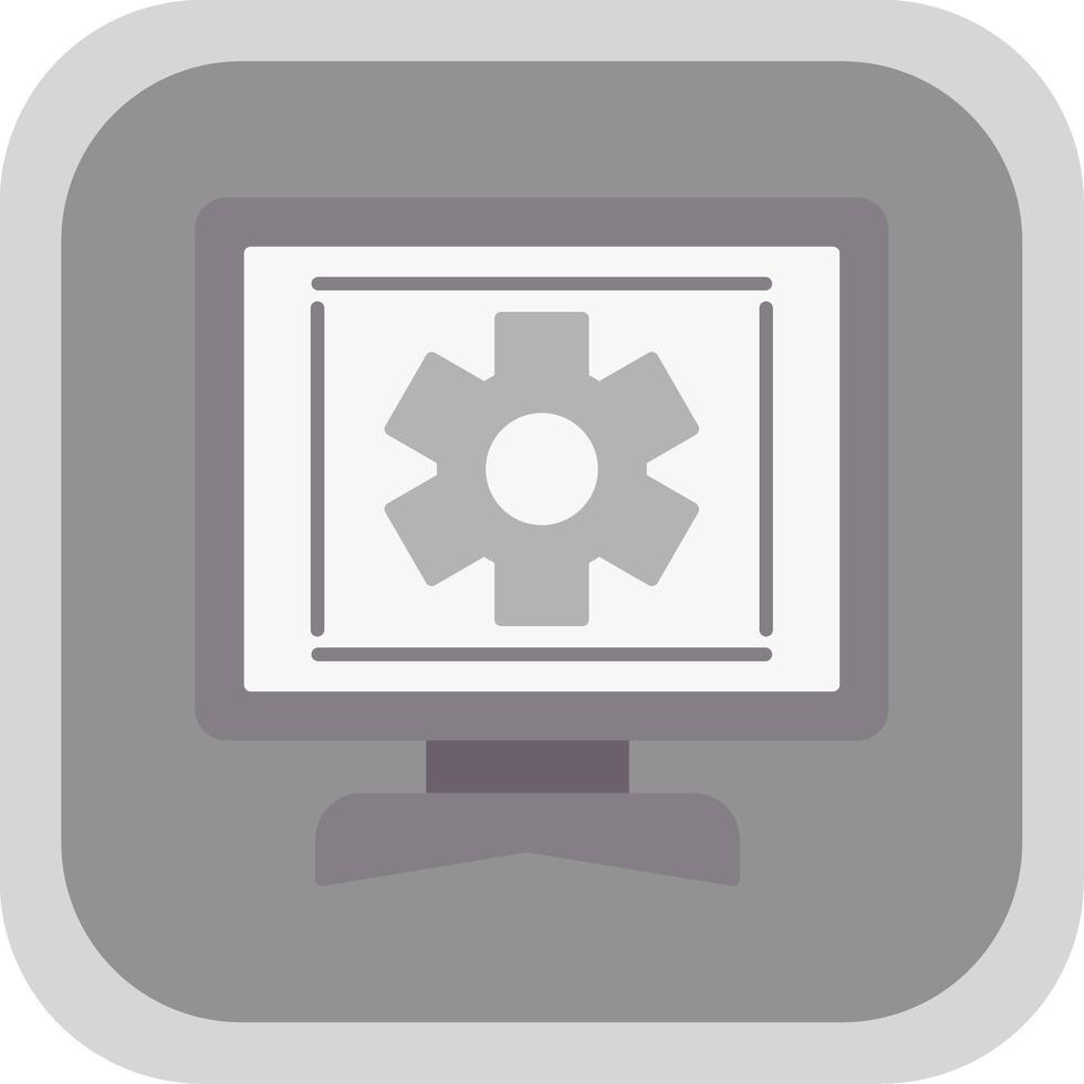 Process Flat Round Corner Icon vector