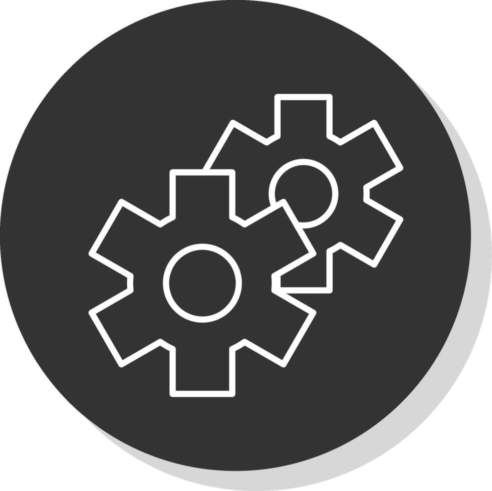 Setting Line Grey Circle Icon vector