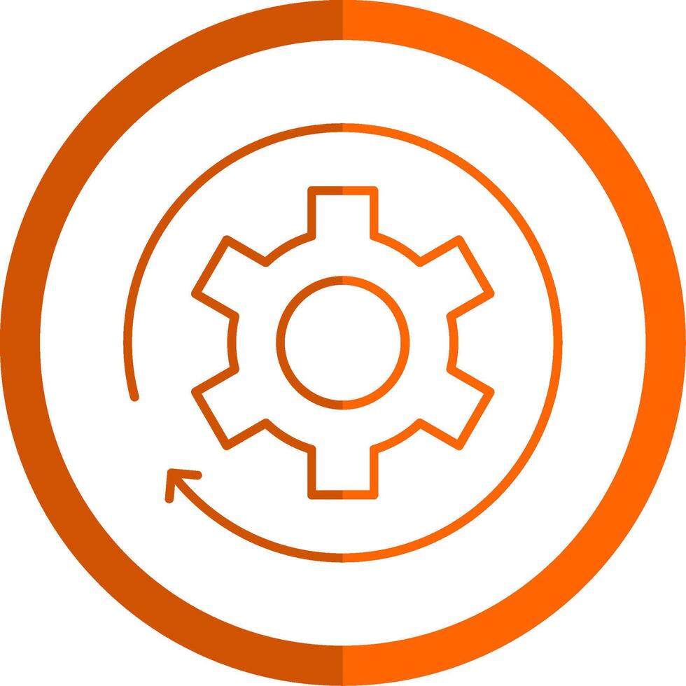 Setting Line Orange Circle Icon vector