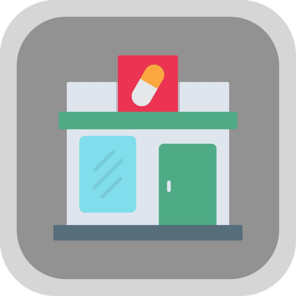 Pharmacy Flat Round Corner Icon vector