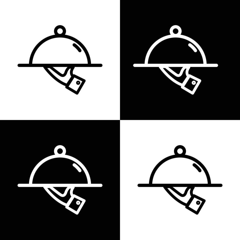 comida servicio cuenco icono. línea con editable carrera símbolo vector