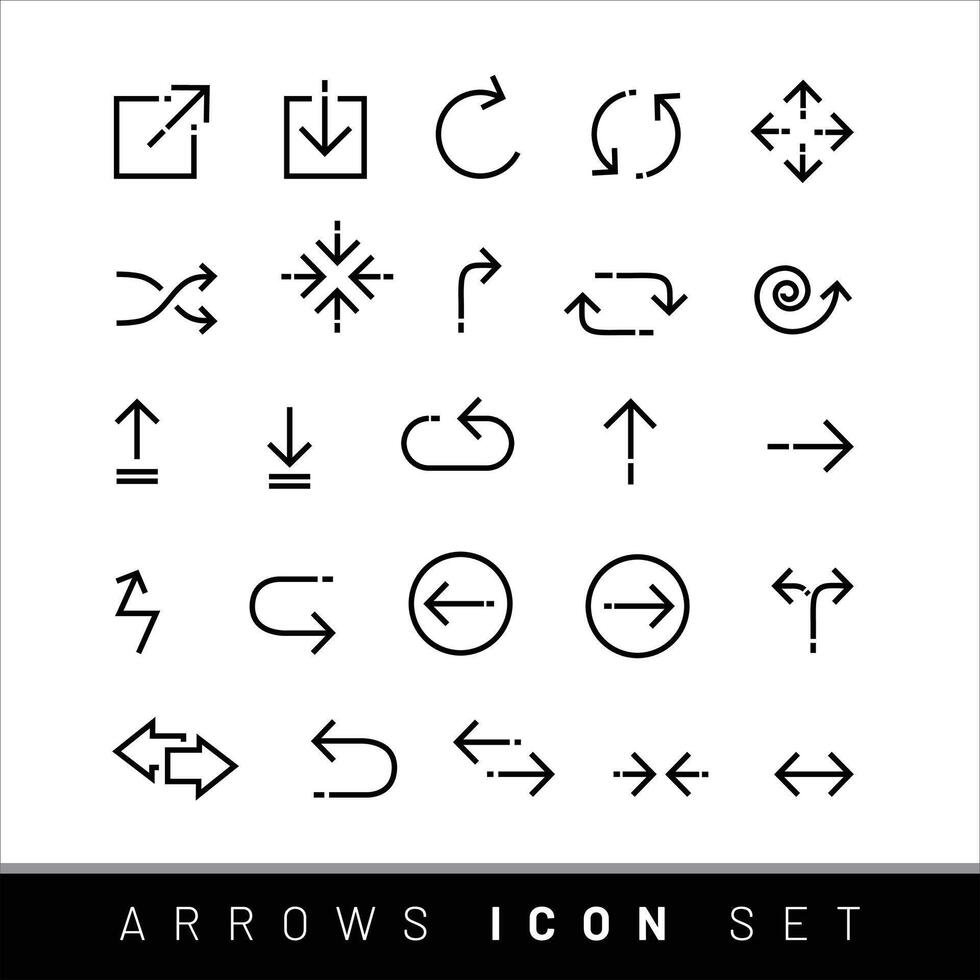 website arrows icon set. Arrow for app logo design. Line with Editable stroke vector