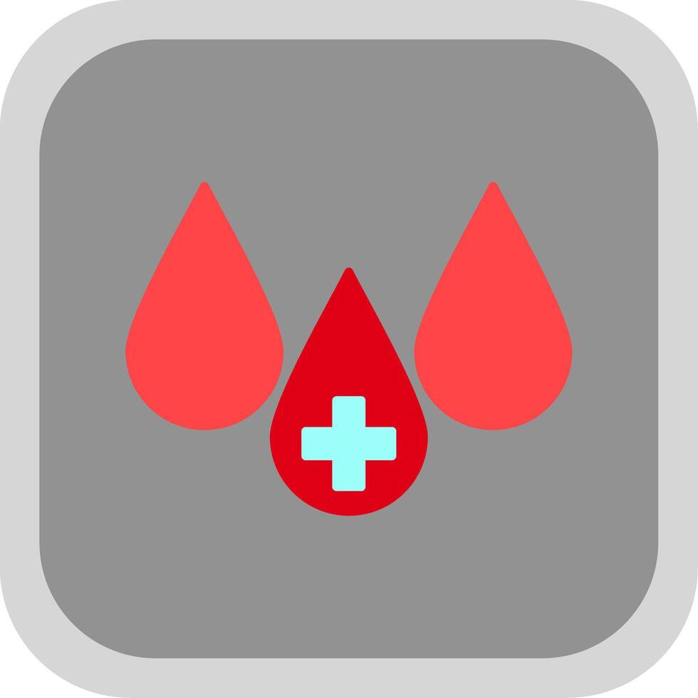 Blood Flat Round Corner Icon vector