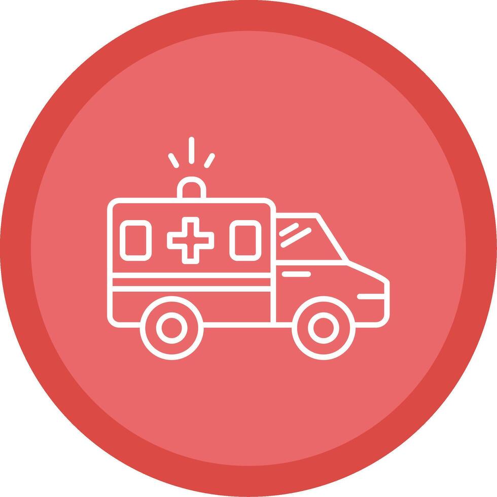 Ambulance Line Multi Circle Icon vector