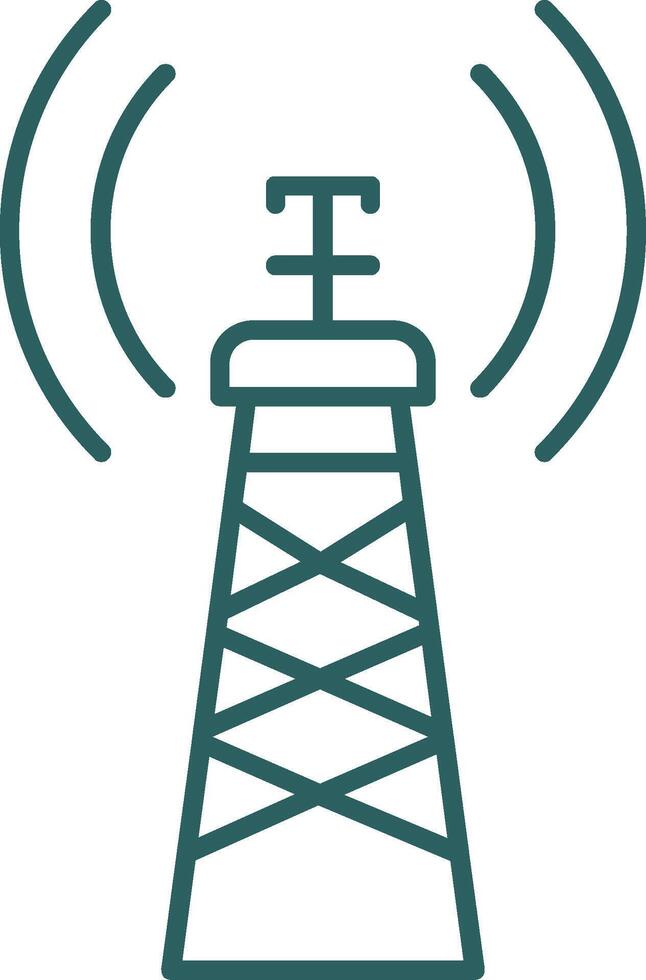 Signal Tower Line Gradient Round Corner Icon vector