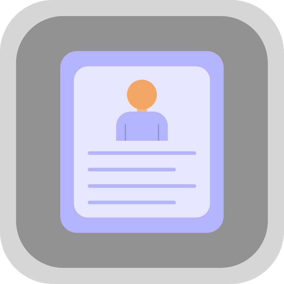 Curriculum Vitae Flat Round Corner Icon vector
