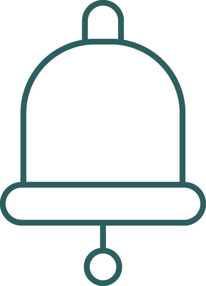 School Bell Line Gradient Round Corner Icon vector