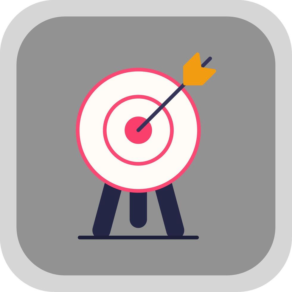 Target Flat Round Corner Icon vector