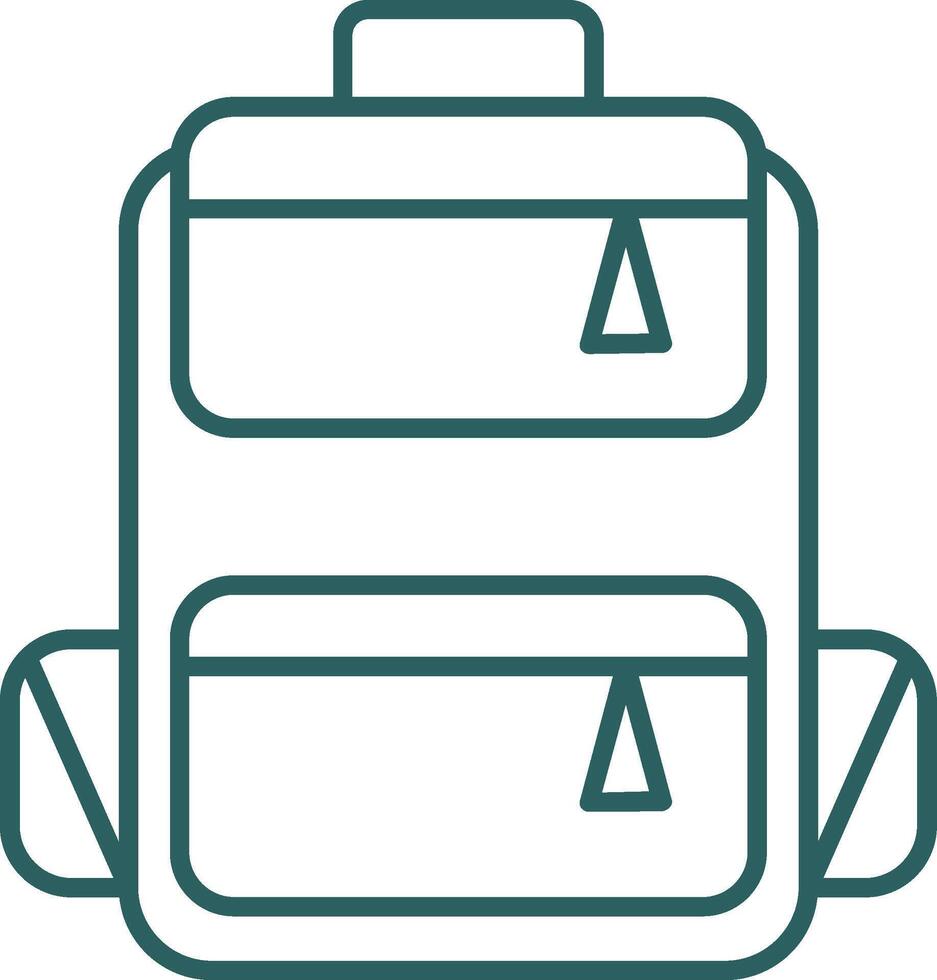 Backpack Line Gradient Round Corner Icon vector