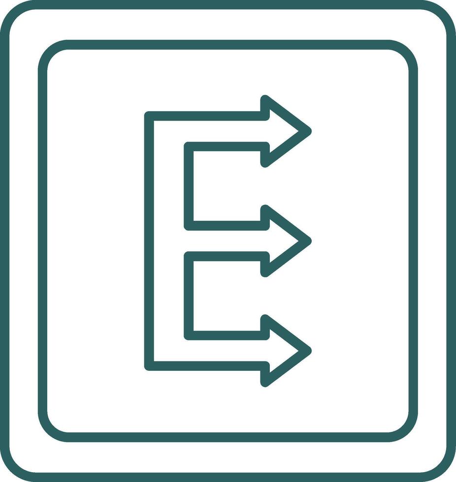 Three Arrows Line Gradient Round Corner Icon vector