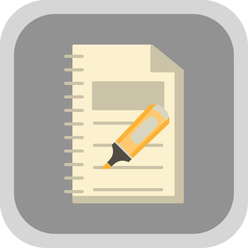 Highlighter Flat Round Corner Icon vector