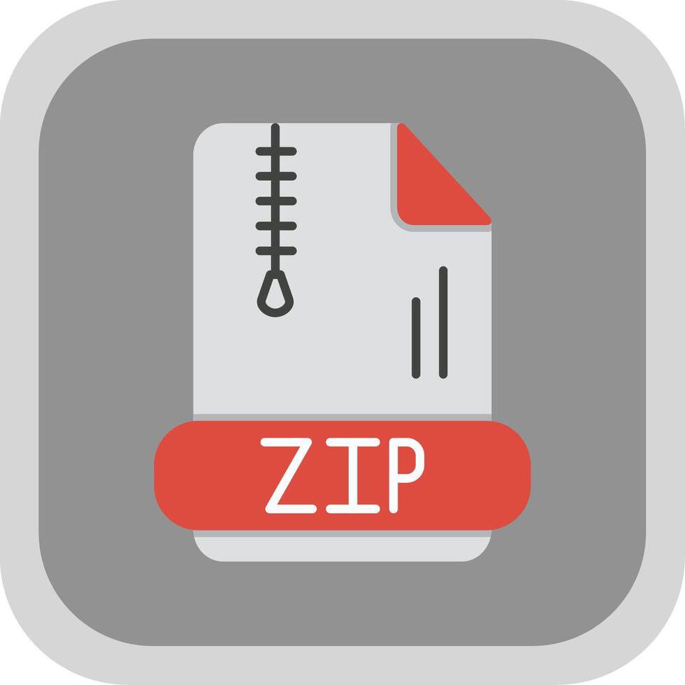 Zip Flat Round Corner Icon vector