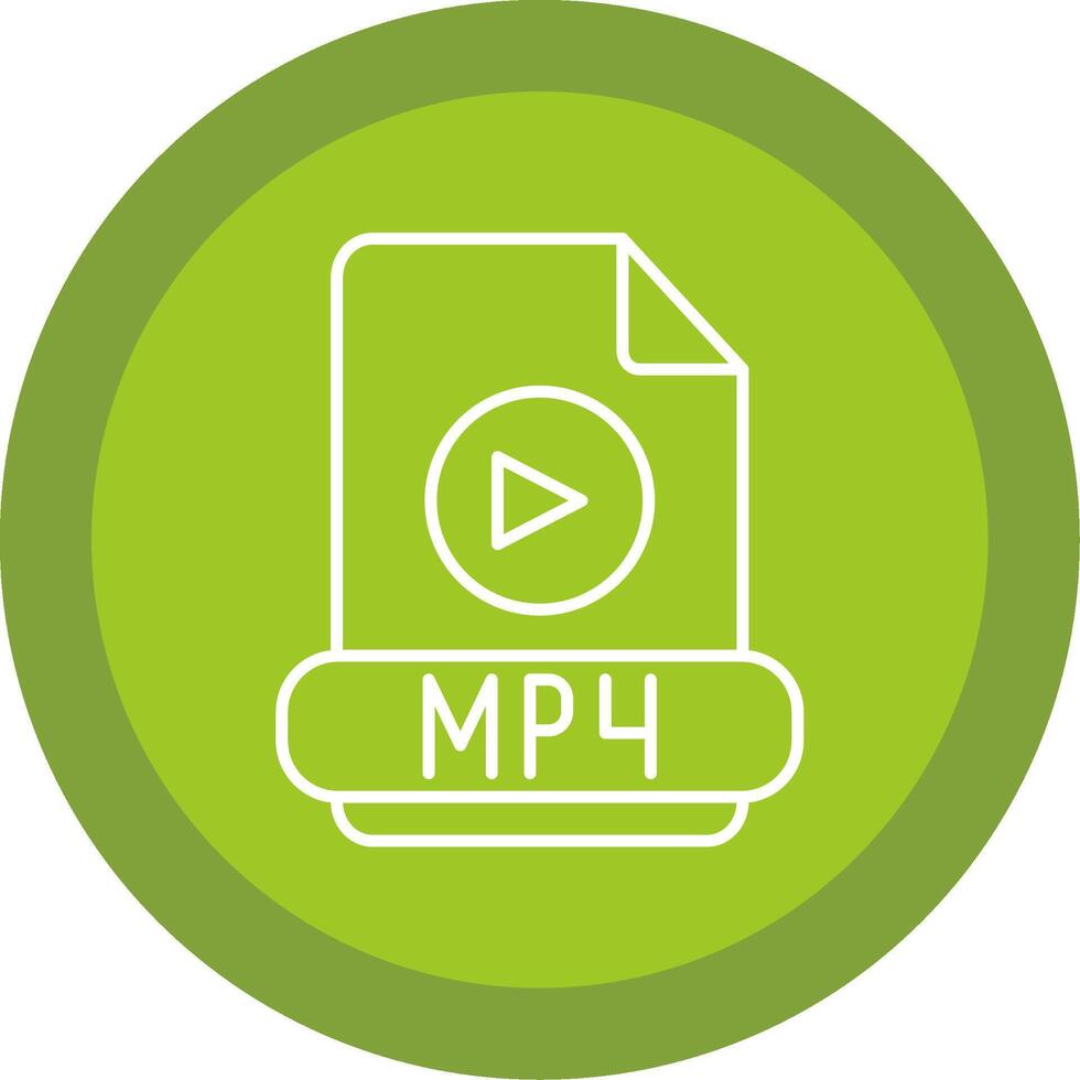 Mp4 Line Multi Circle Icon vector