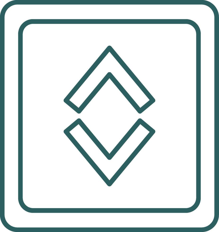 Up Down Line Gradient Round Corner Icon vector