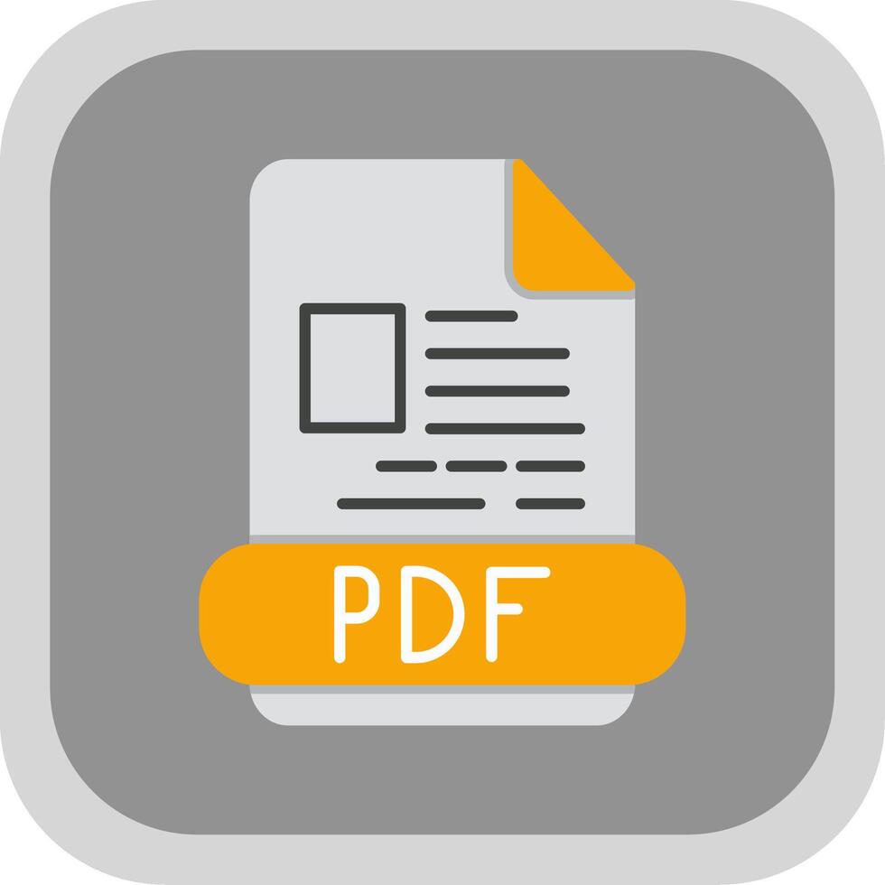 Pdf Flat Round Corner Icon vector