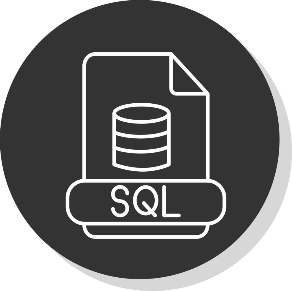 sql línea gris circulo icono vector