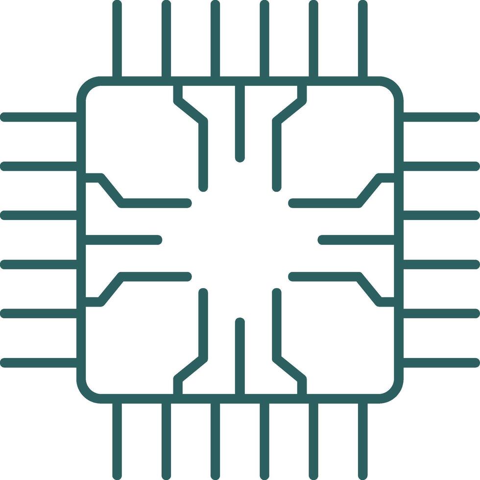 Chip Line Gradient Round Corner Icon vector