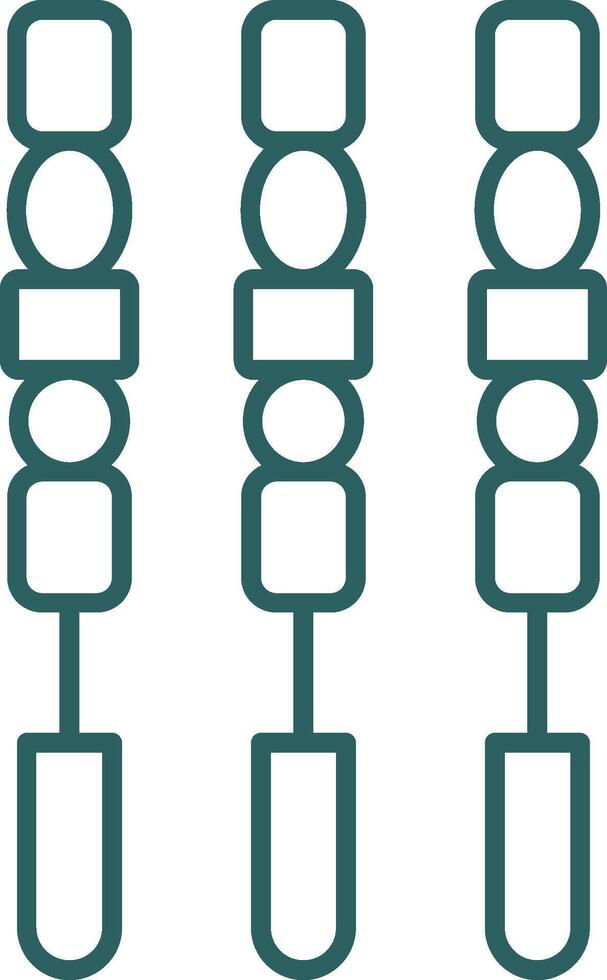 BBQ Stick Line Gradient Round Corner Icon vector