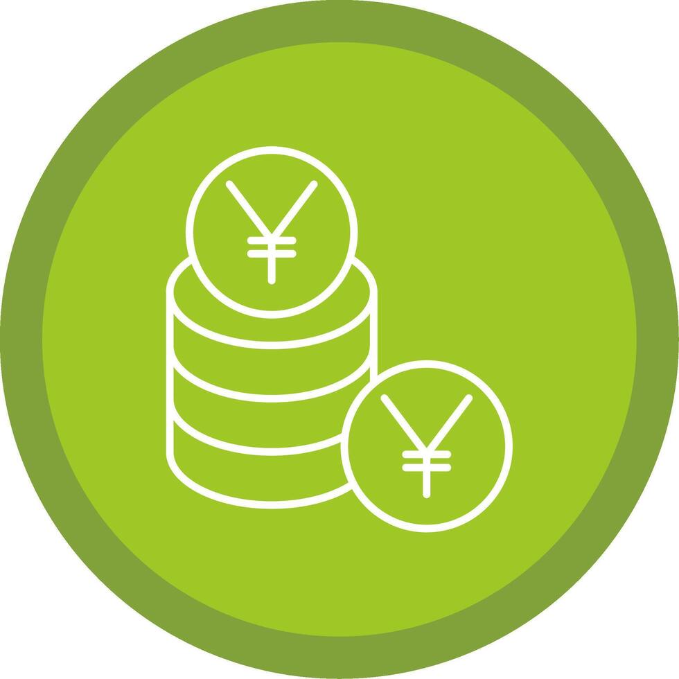 Yen Line Multi Circle Icon vector