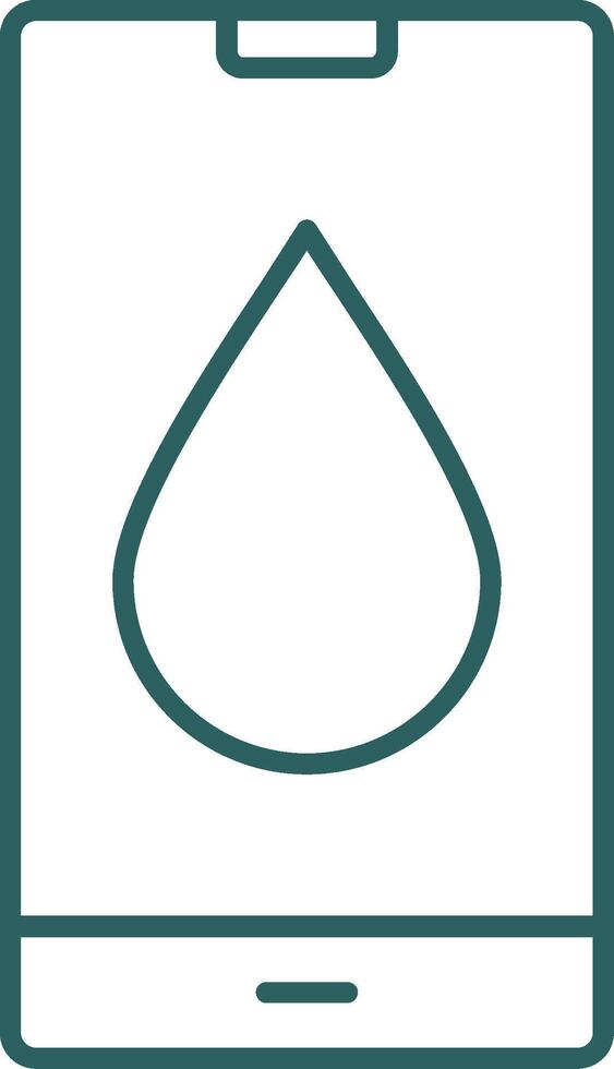 Water Drop Line Gradient Round Corner Icon vector