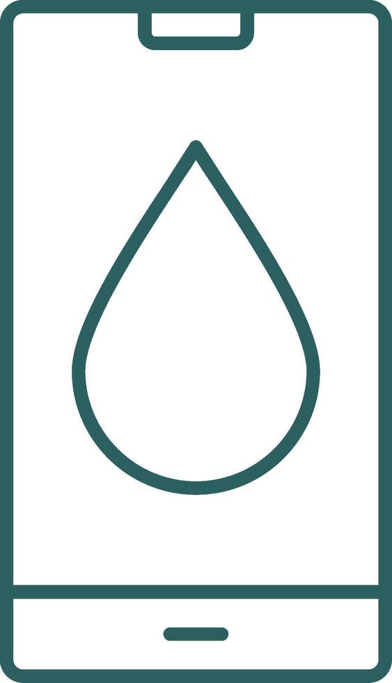 Water Drop Line Gradient Round Corner Icon vector