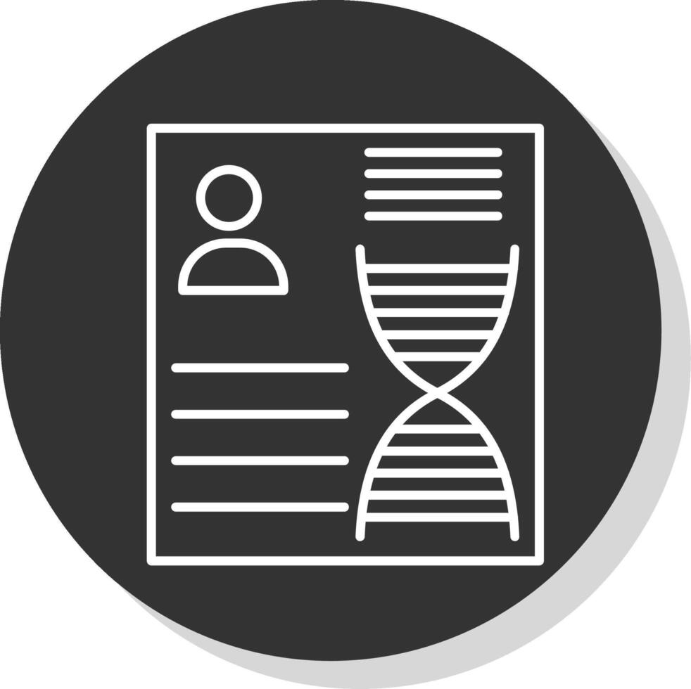 DNA Line Grey Circle Icon vector