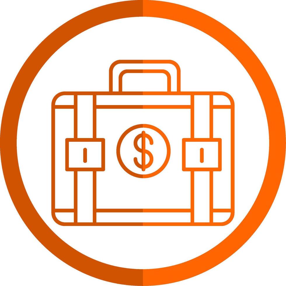 Suitcase Line Orange Circle Icon vector