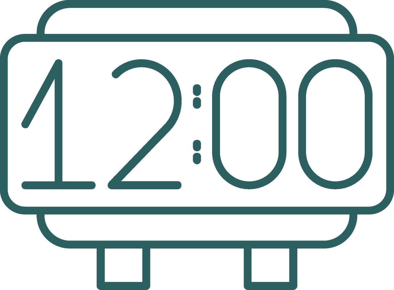 Digital Clock Line Gradient Round Corner Icon vector