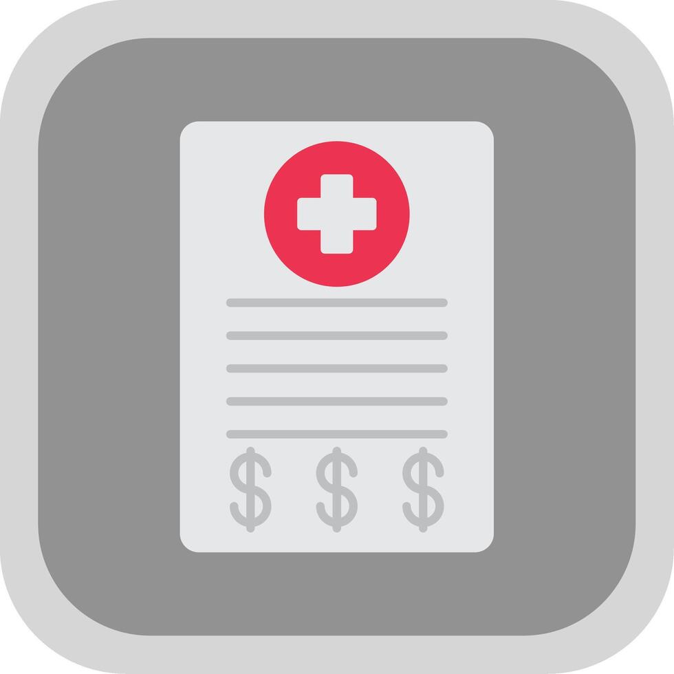 Medical Bill Flat Round Corner Icon vector