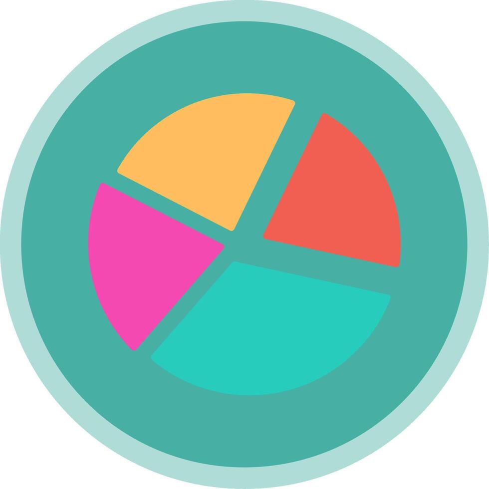 Pie Chart Flat Multi Circle Icon vector