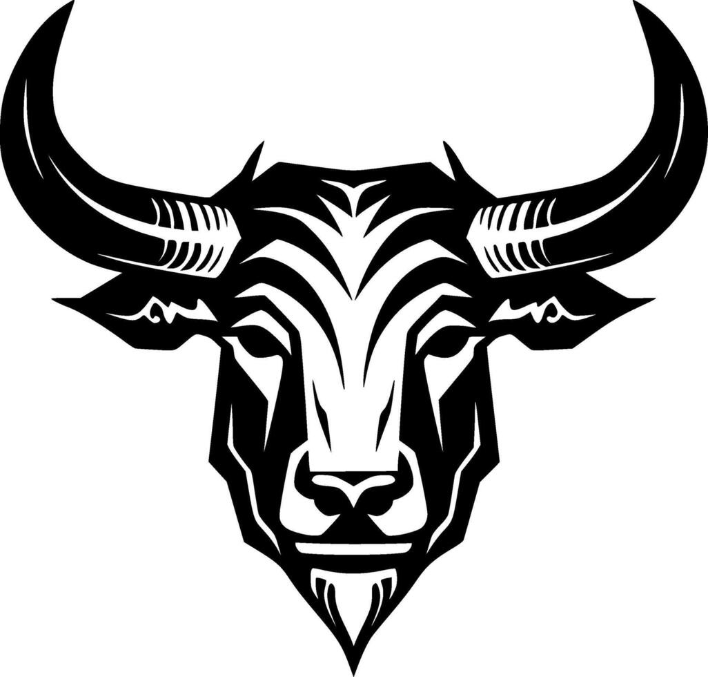 Bull - Black and White Isolated Icon - illustration vector