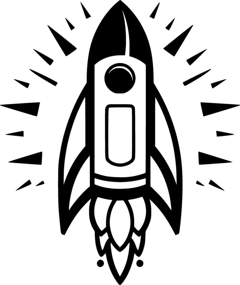 Rocket, Minimalist and Simple Silhouette - illustration vector