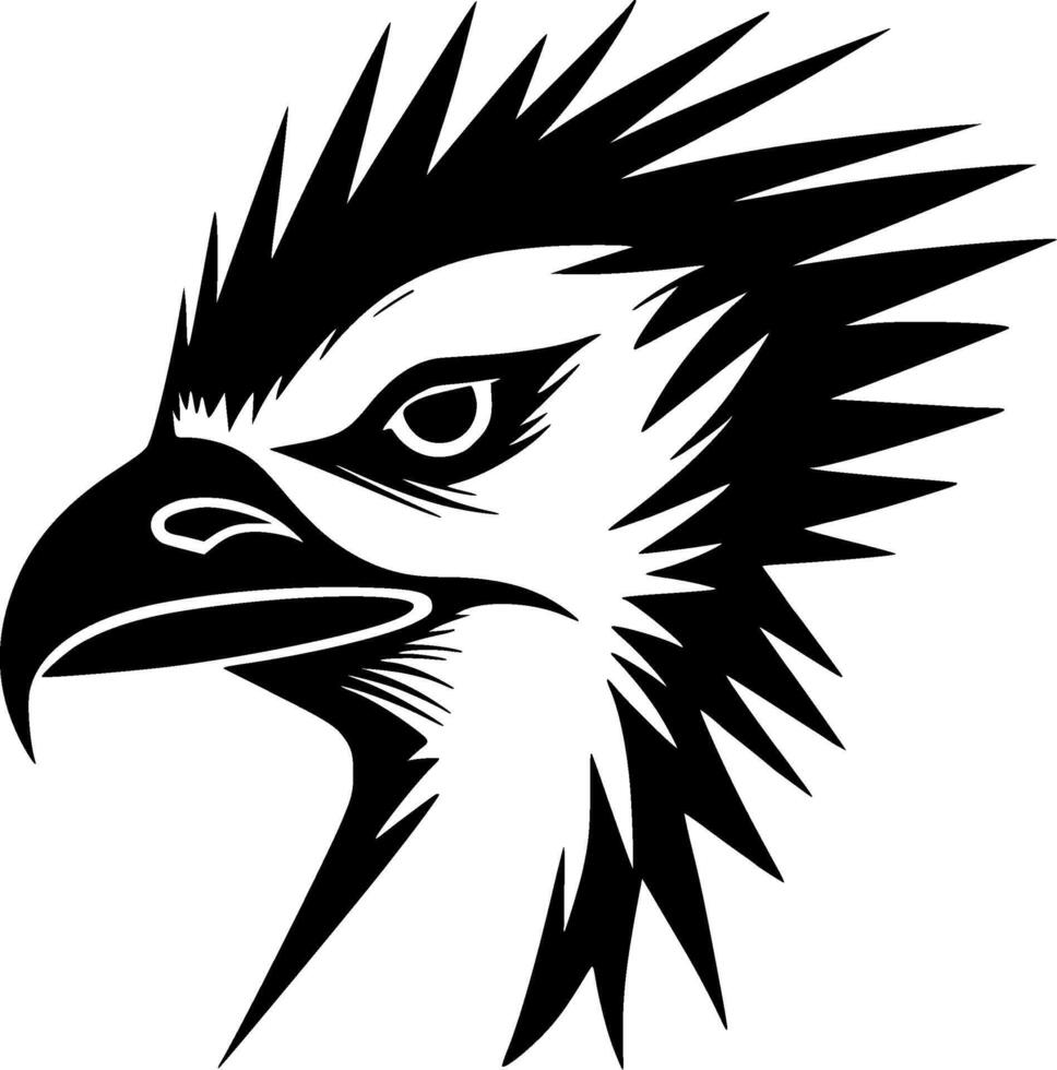 Vulture, Black and White illustration vector