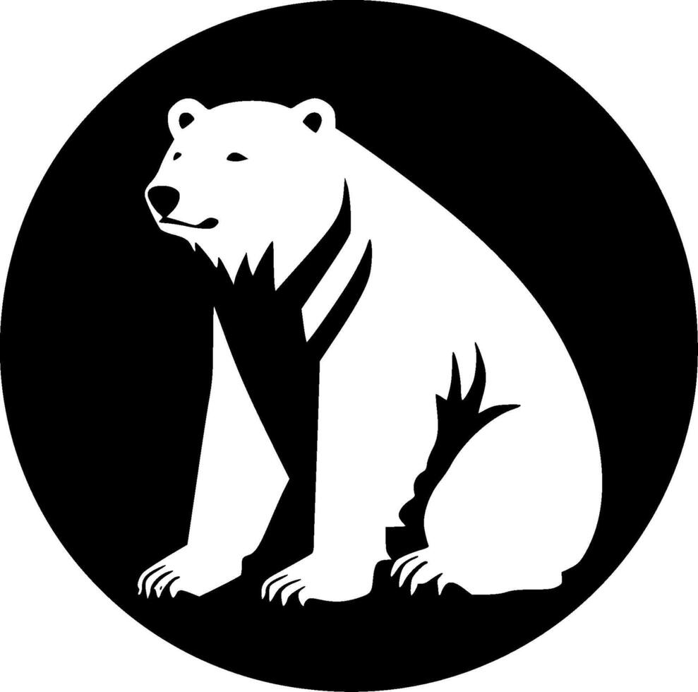 oso, ilustración en blanco y negro vector