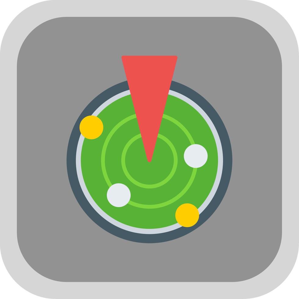 Radar Flat Round Corner Icon vector
