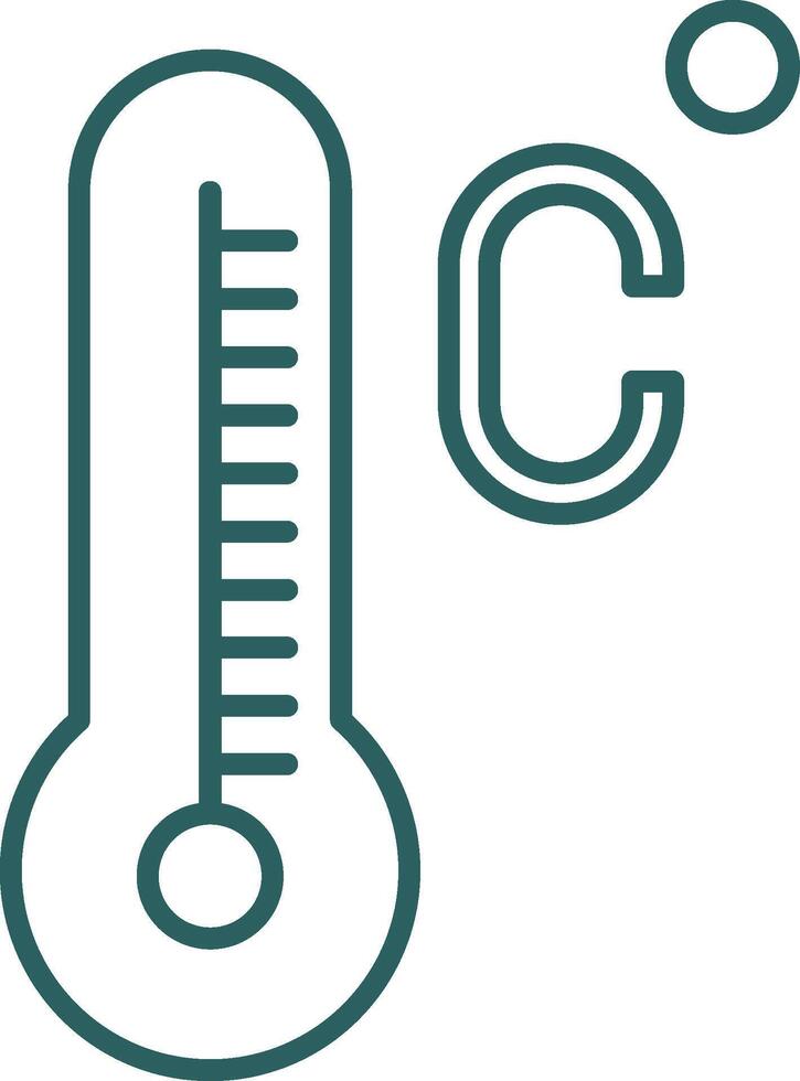 Celsius Line Gradient Round Corner Icon vector