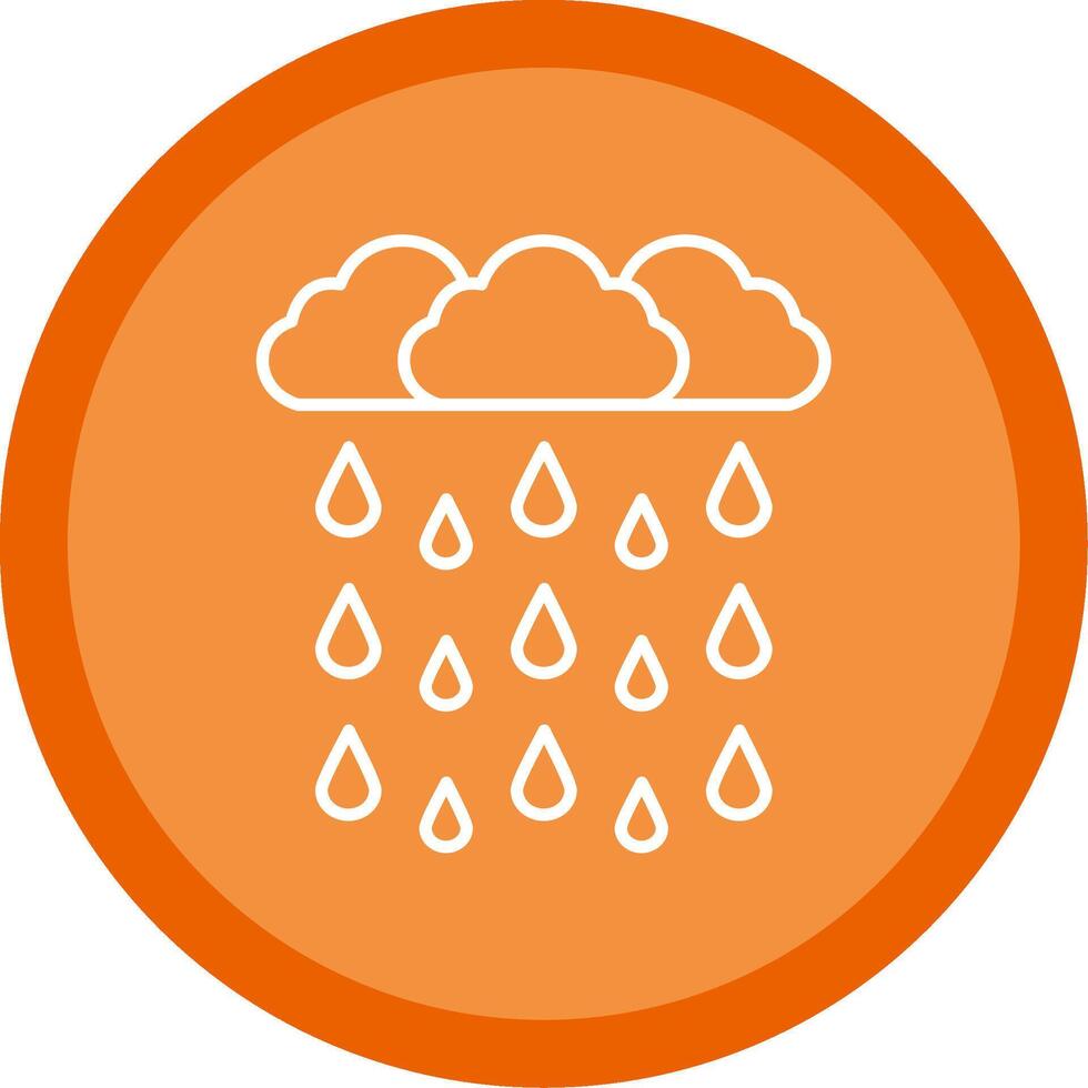 Heavy Rain Line Multi Circle Icon vector