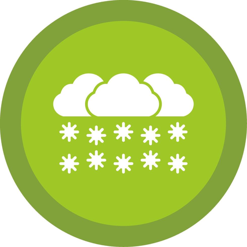 Snowing Glyph Multi Circle Icon vector
