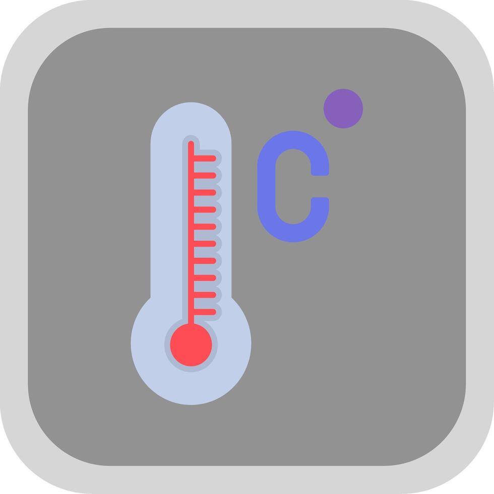 Celsius plano redondo esquina icono vector