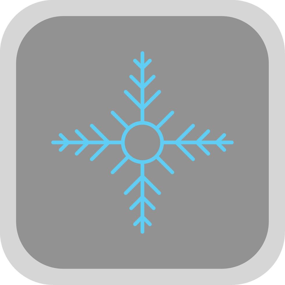 Snowflake Flat Round Corner Icon vector
