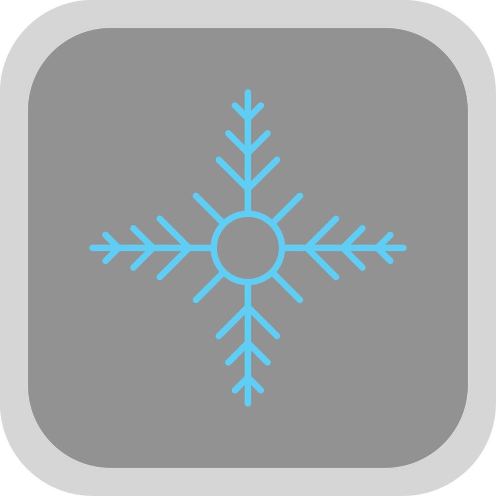 Snowflake Flat Round Corner Icon vector