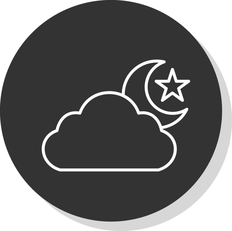 Cloud Line Grey Circle Icon vector